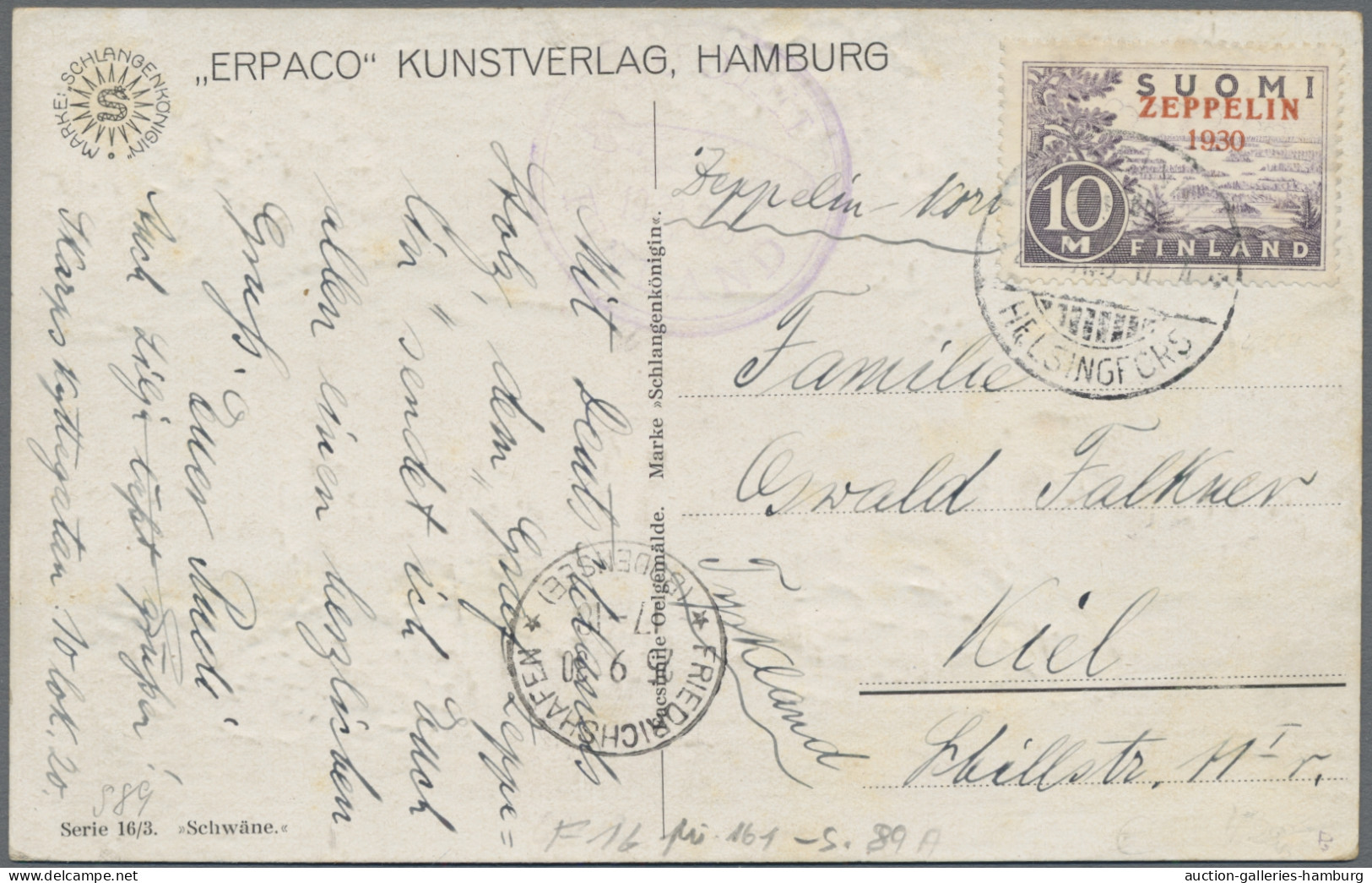 Zeppelin Mail - Europe: 1930, Ostseefahrt, Finnische Zeppelin-Sondermarke Als EF - Europe (Other)