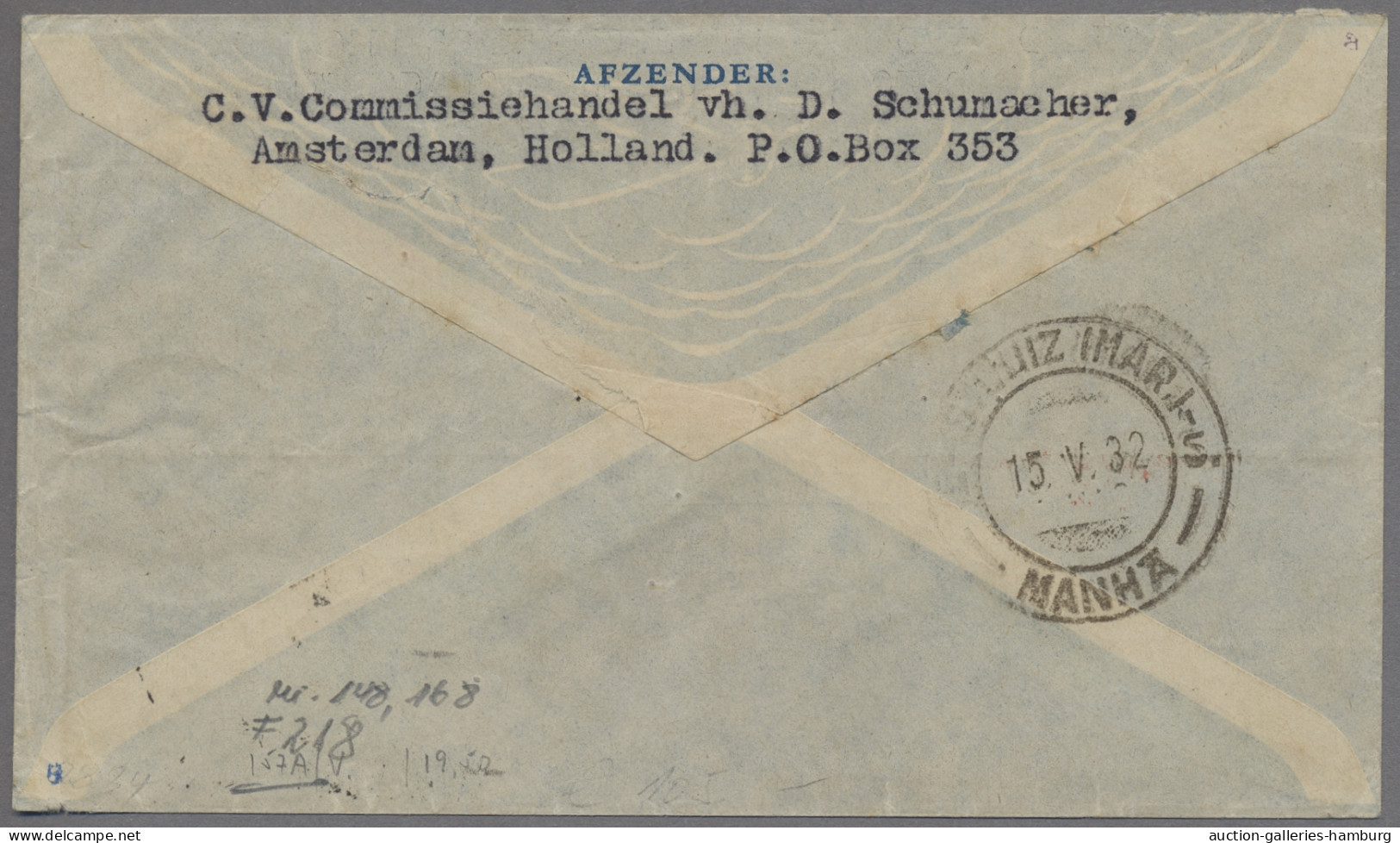 Zeppelin Mail - Europe: 1932, 4. Südamerikafahrt LZ 127, Auflieferung Friedrichs - Autres - Europe