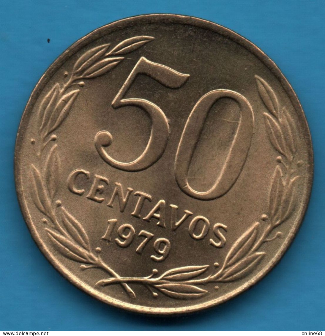 CHILE 50 CENTAVOS 1979 KM# 206a CONDOR - Cile