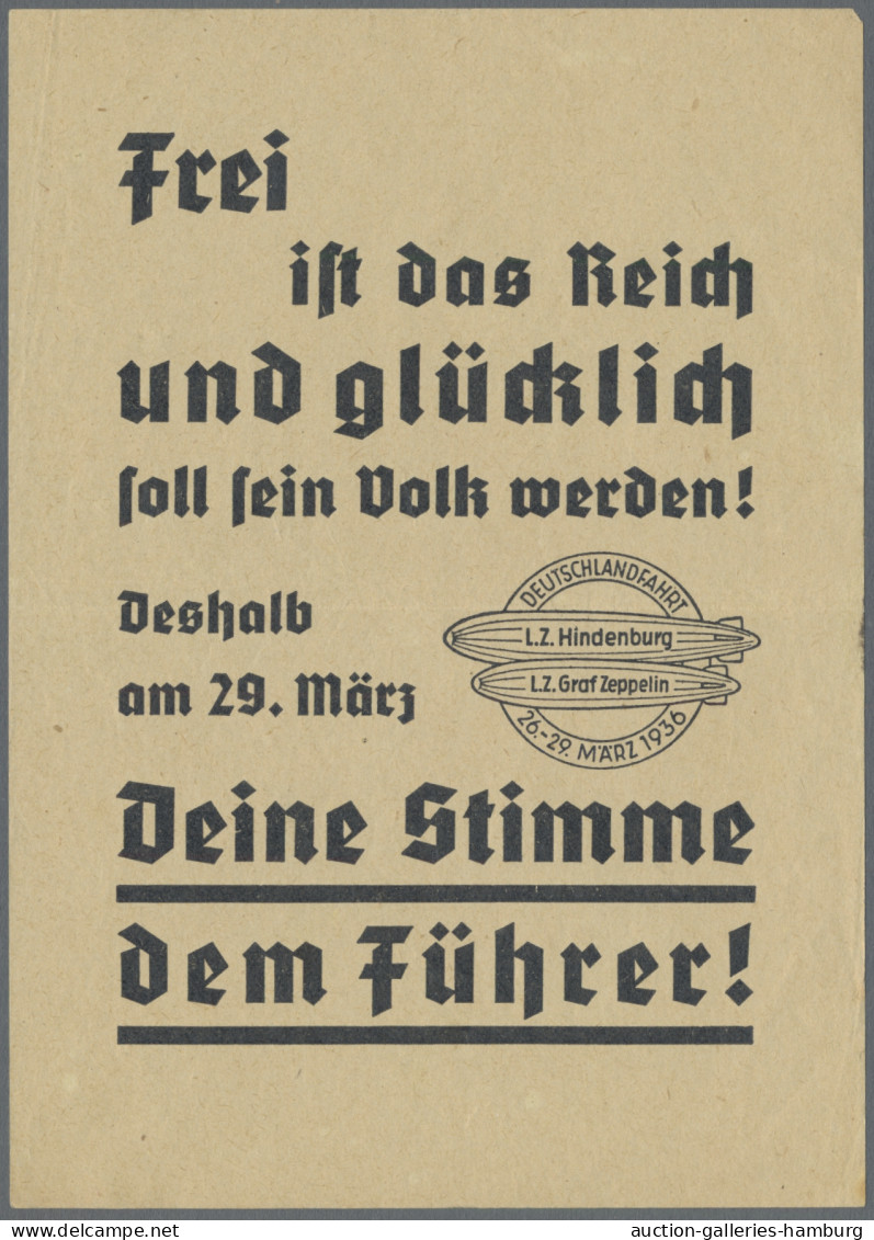 Zeppelin Mail - Germany: 1936, Deutschlandfahrt Zur Reichstagswahl Vom 29. März, - Poste Aérienne & Zeppelin