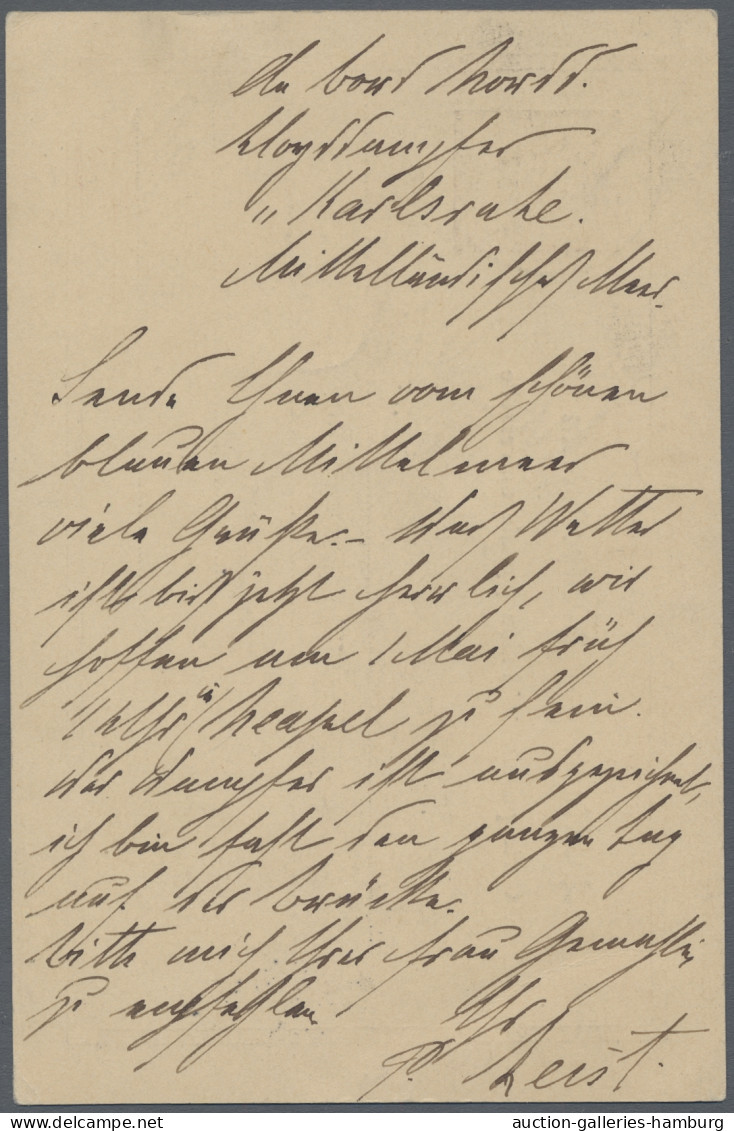 German Ship Post: 1894, Ganzsache, Krone / Adler, 10 Pfennig Mit Entwertung "DEU - Autres & Non Classés