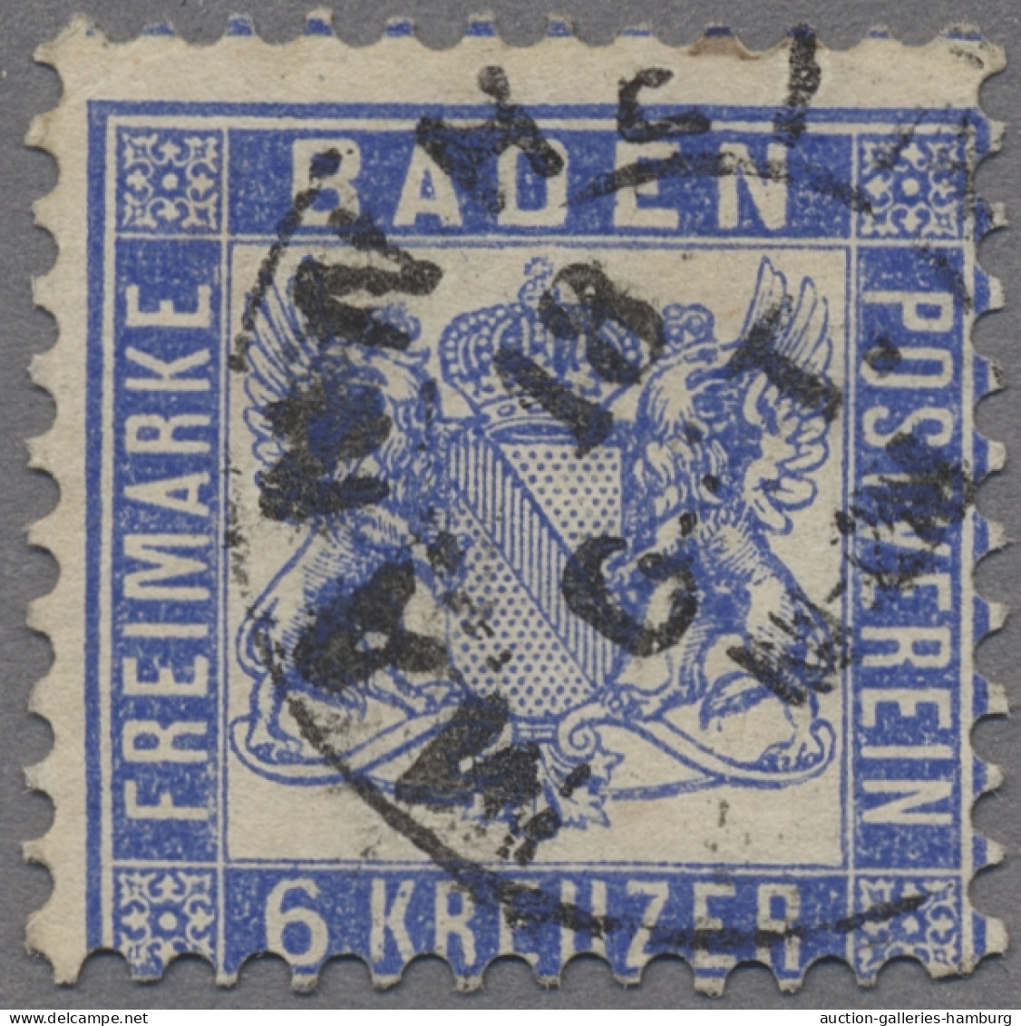 Baden - Marken Und Briefe: 1865, Wappen Mit Weißem Hintergrund, 6 Kr. In Der Sel - Andere & Zonder Classificatie