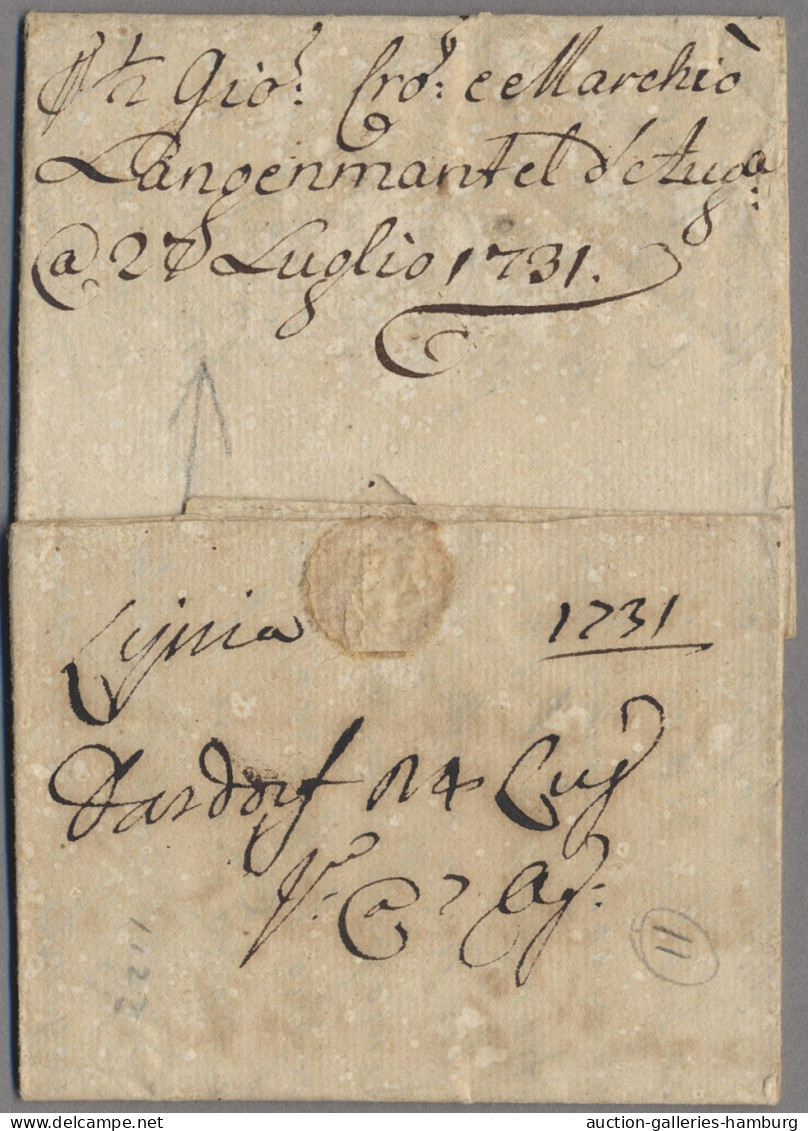 Bayern - Vorphilatelie: 1731, Brief Aus Leipzig über Den Forwarding Agenten Lang - Prephilately