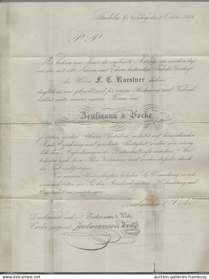 Bayern - Marken Und Briefe: 1849, Freimarke 1 Kreuzer Grauschwarz In Der Type I, - Autres & Non Classés