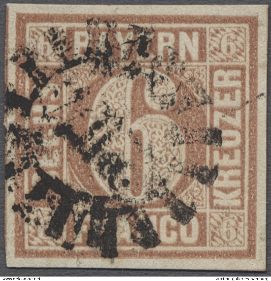 Bayern - Marken Und Briefe: 1849, Freimarke 6 Kr. Lebhaftrötlichbraun Von Der Pl - Autres & Non Classés