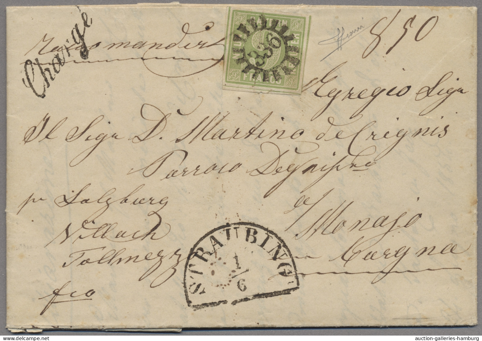 Bayern - Marken Und Briefe: 1854, 1. Juni, 9 Kr. Grün (Farbe Zwischen "c" Und "d - Autres & Non Classés