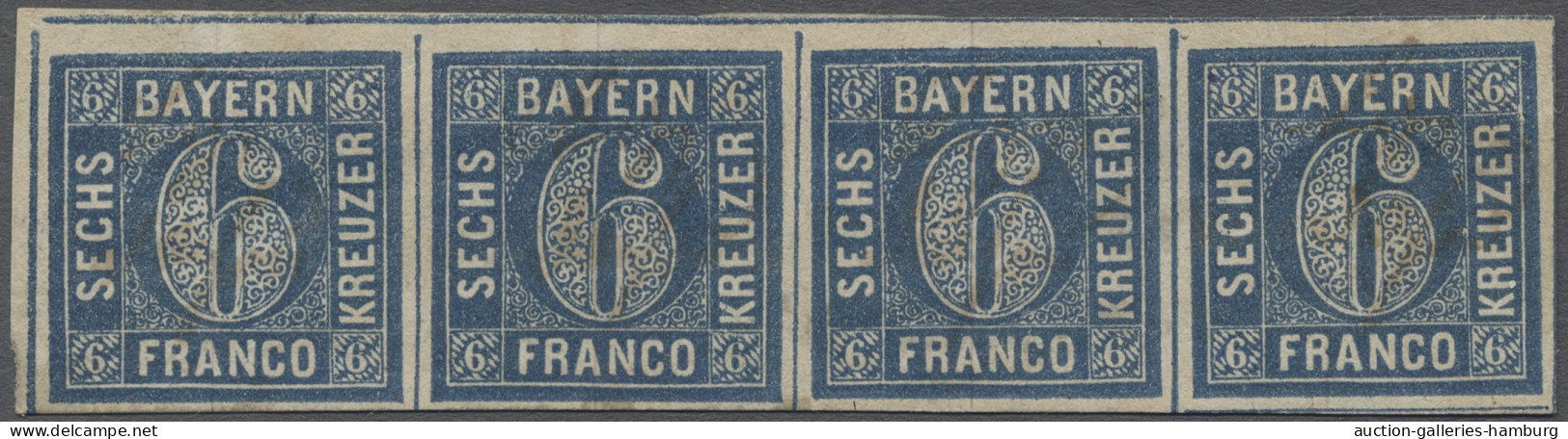 Bayern - Marken Und Briefe: 1862, Freimarke 6 Kr. Blau Im Allseits Voll- Bis Bre - Otros & Sin Clasificación