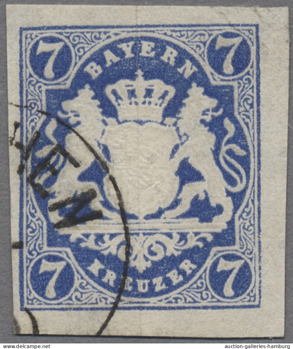 Bayern - Marken Und Briefe: 1869, Staatswappen Geschnitten, 7 Kr. In Der Guten F - Sonstige & Ohne Zuordnung