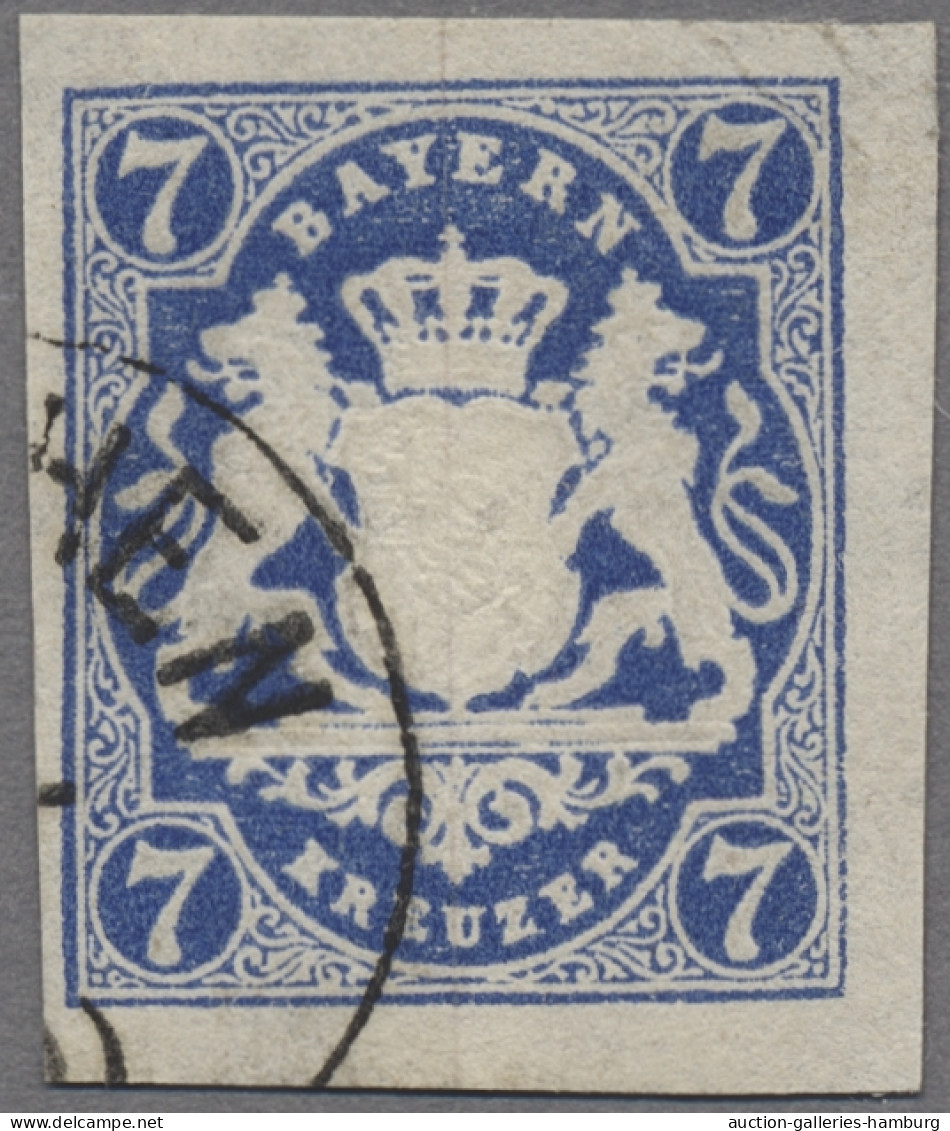 Bayern - Marken Und Briefe: 1869, Staatswappen Geschnitten, 7 Kr. In Der Guten F - Otros & Sin Clasificación