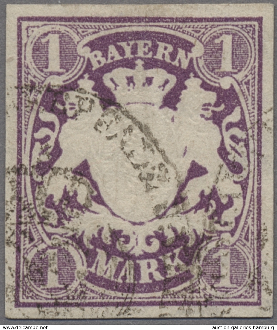 Bayern - Marken Und Briefe: 1874, Staatswappen Im Großformat, Geschnitten, 1M. D - Other & Unclassified