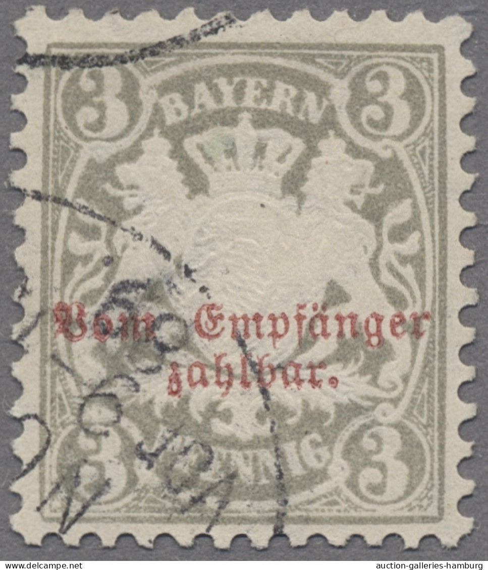 Bayern - Portomarken: 1882ff., Staatswappen Auf Ornament, Wz. 3, Die Beiden Bess - Autres & Non Classés