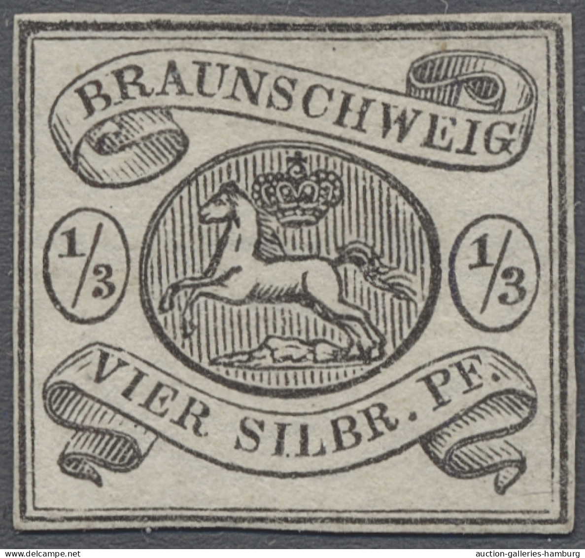 Braunschweig - Marken Und Briefe: 1853, Freimarke 1/4 Ggr./3 Gpf. Schwarz Auf He - Brunswick