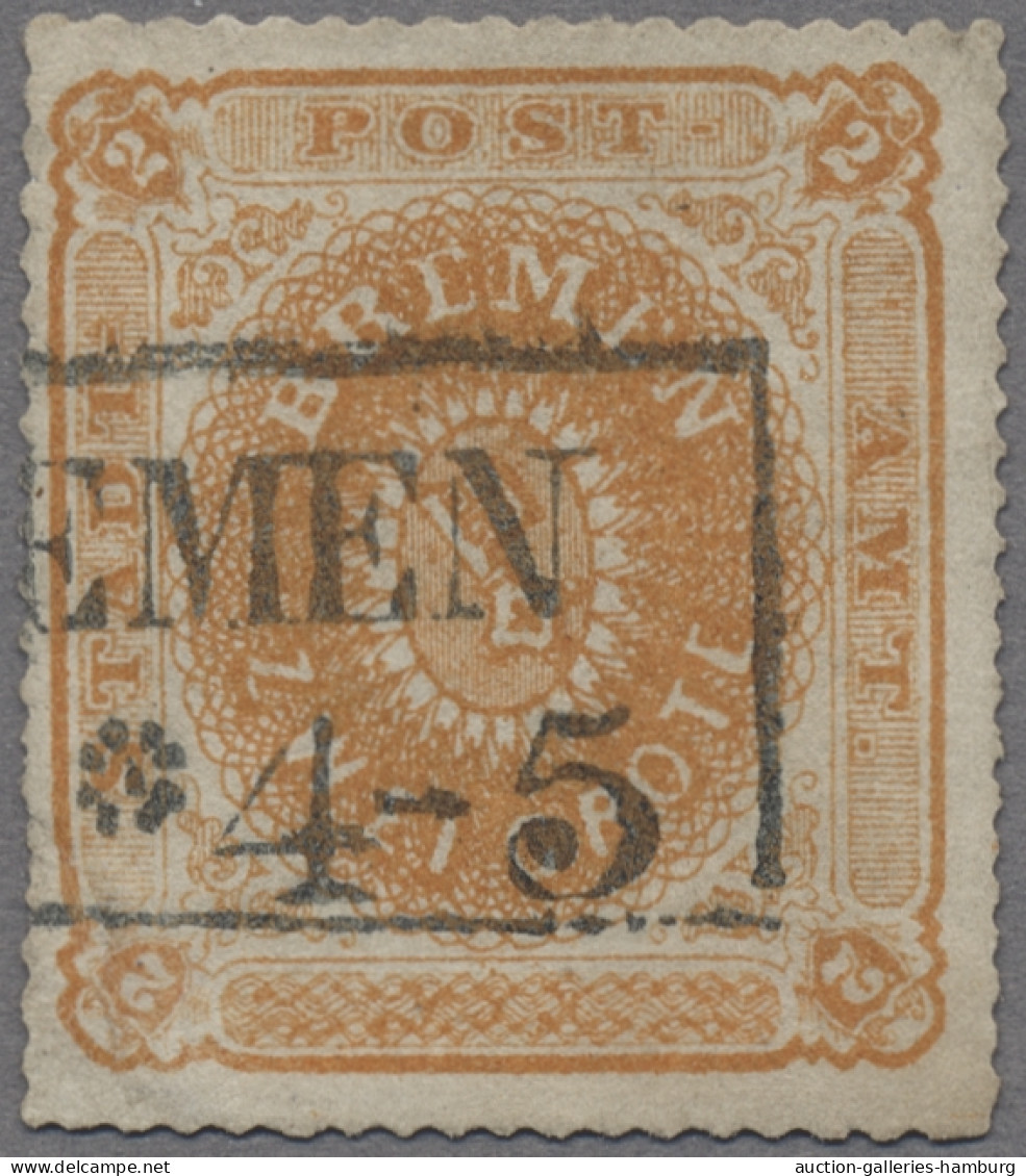 Bremen - Marken Und Briefe: 1863, Staatswappen Im Oval, 2 Grote Orange, Normales - Brême