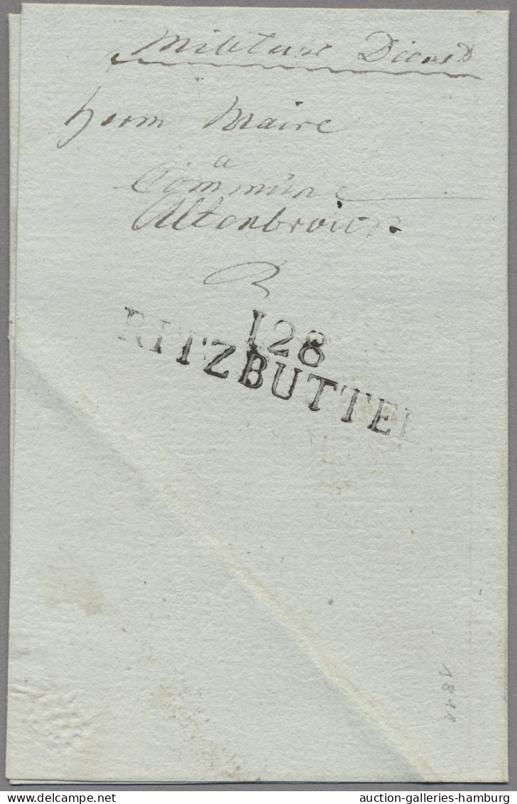 Hamburg - Postamt Ritzebüttel: 1811, Departementstempel 128/RITZEBUTTEL Auf Drei - Hamburg