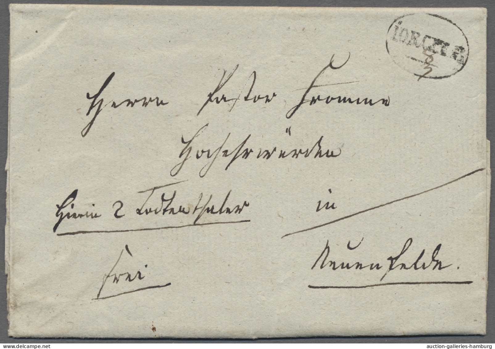 Hannover - Vorphilatelie: JORK, 1835, Faltbrief (ohne Inhalt) Aus Steinkirchen M - Prephilately