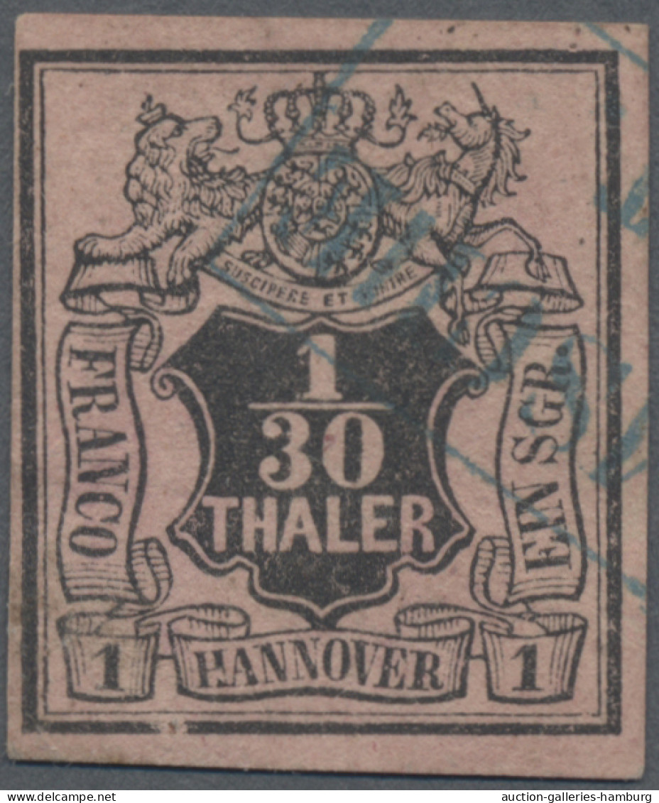 Hannover - Marken Und Briefe: 1855, 1/30 Thaler Auf Lebhaftrosalila Mit Kopfsteh - Hanovre