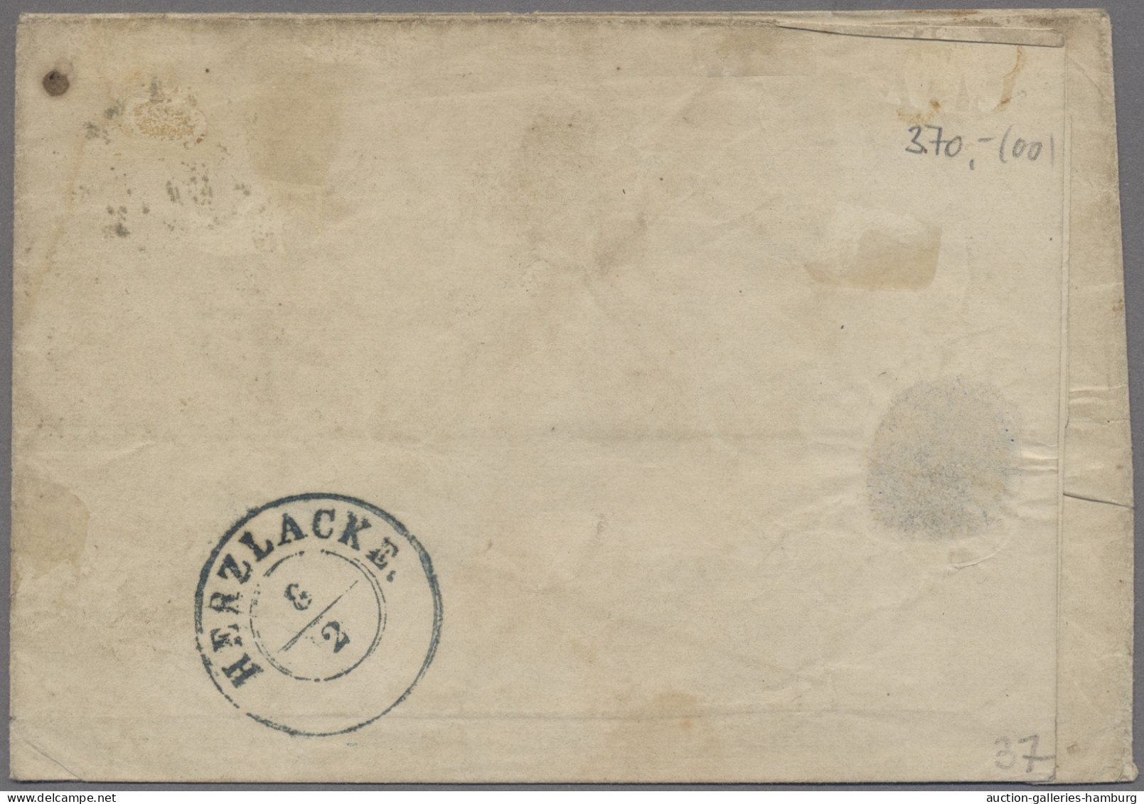 Hannover - Marken Und Briefe: 1860, 2 Stück Der Freimarke 1/2 Gr. Schwarz Mit We - Hanover