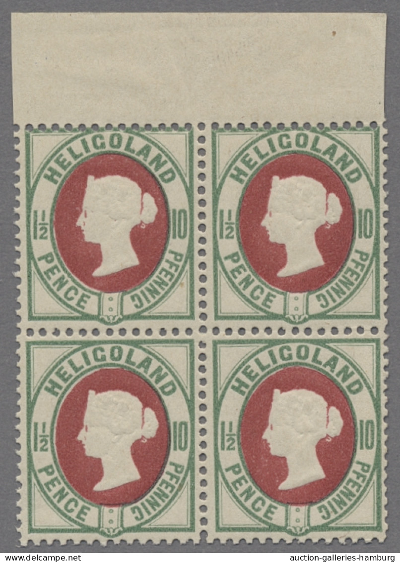 Helgoland - Marken Und Briefe: 1890, "Victoria" 1 1/2 Pence/10 Pfennig Bläulichg - Heligoland