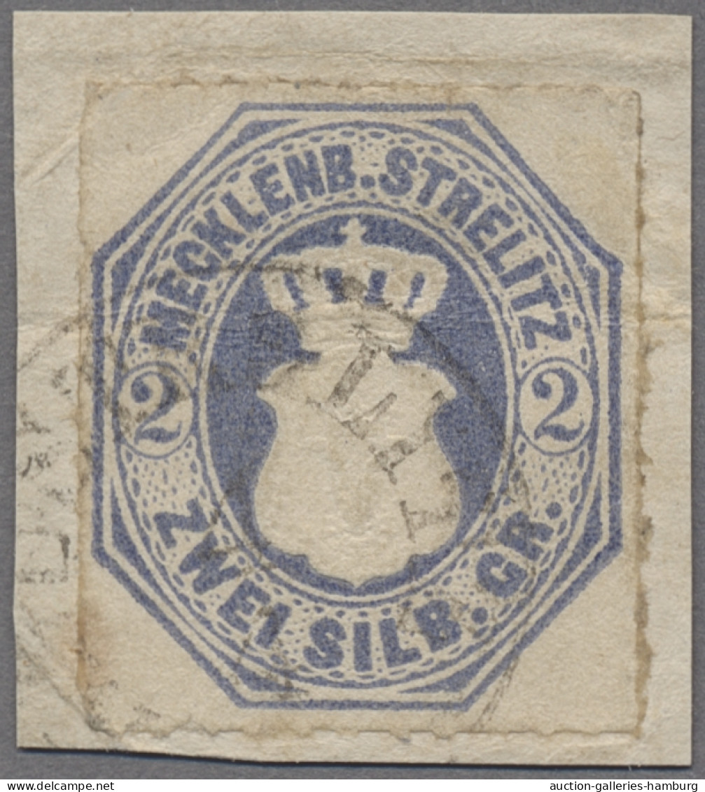 Mecklenburg-Strelitz - Marken Und Briefe: 1864f., Wappen Im Oval, 2 Sgr. Dunkelu - Mecklenbourg-Strelitz