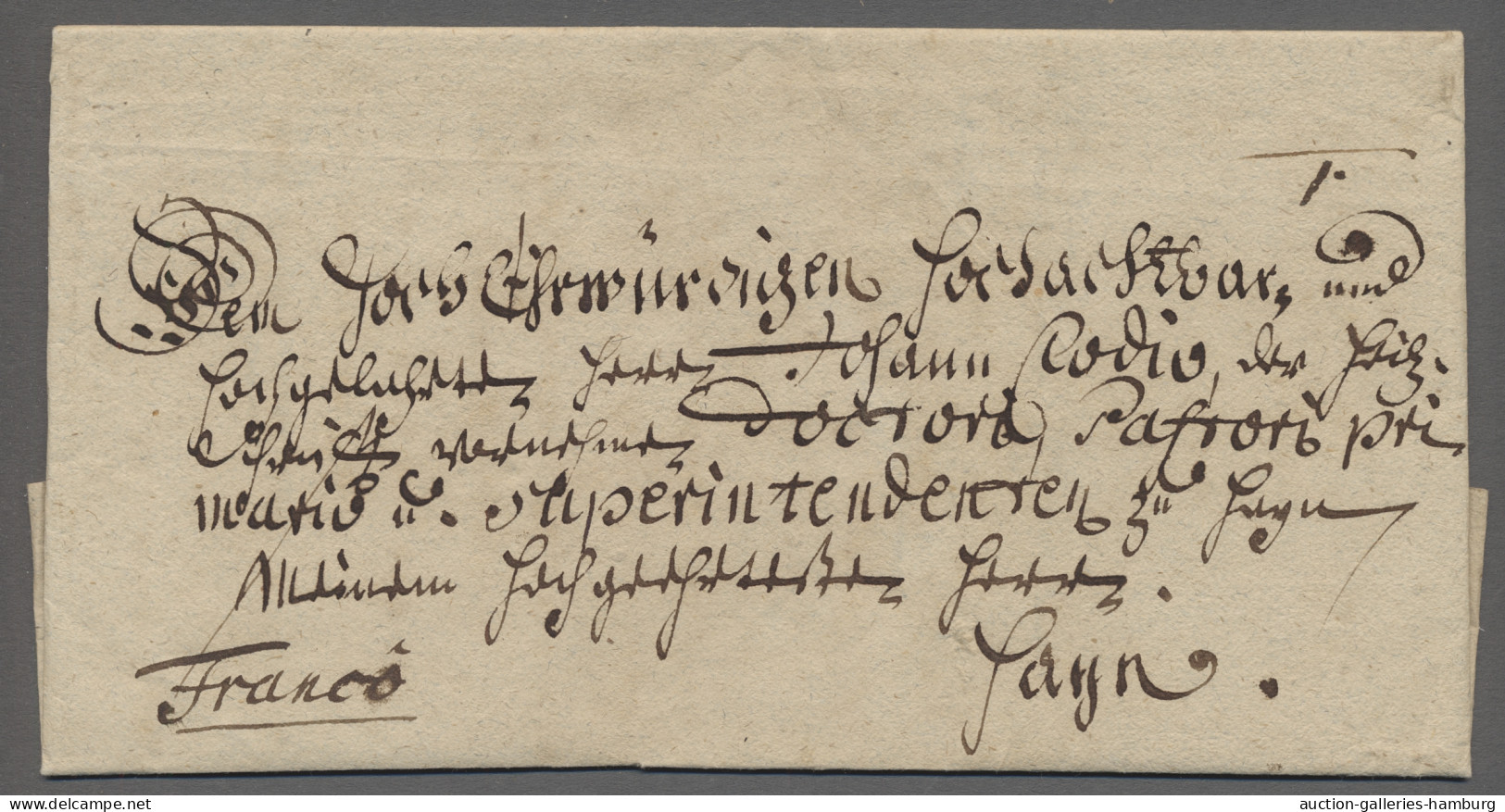 Preußen - Vorphilatelie: 1730, Schnörkelbrief Mit Inhalt Aus Dem Amt Mühlbach, D - Prephilately