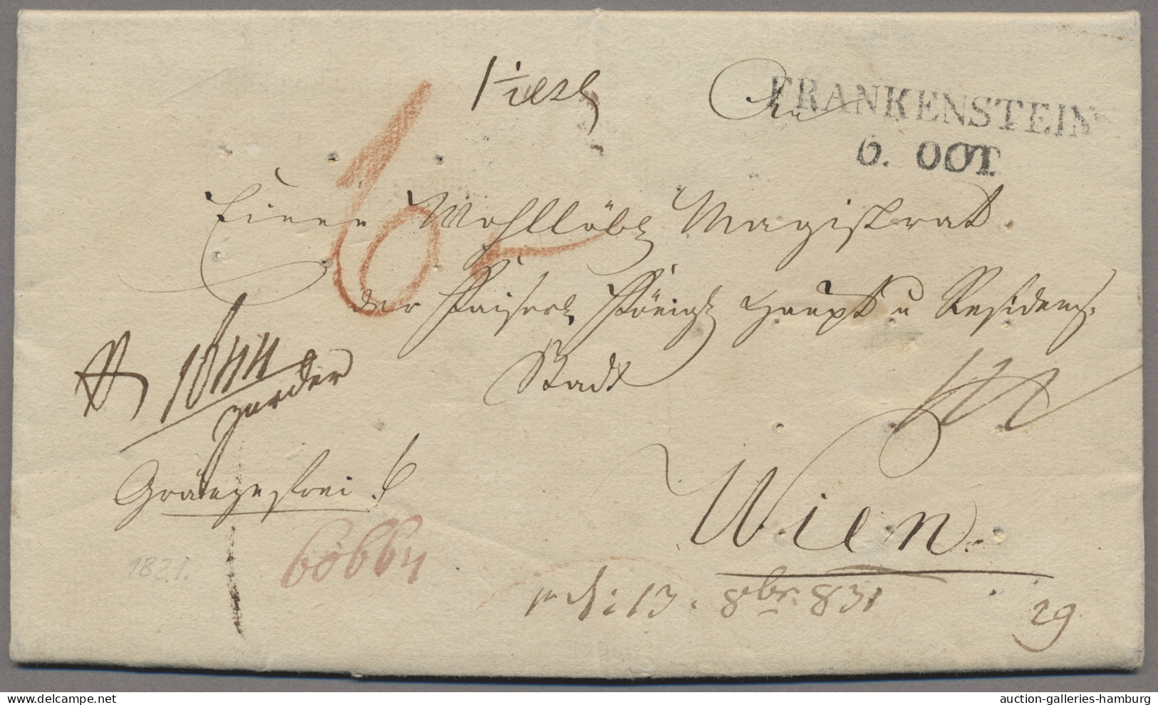 Preußen - Vorphilatelie: 1831, 6.10., Cholerapost; Brief Aus FRANKENSTEIN Nach W - Préphilatélie