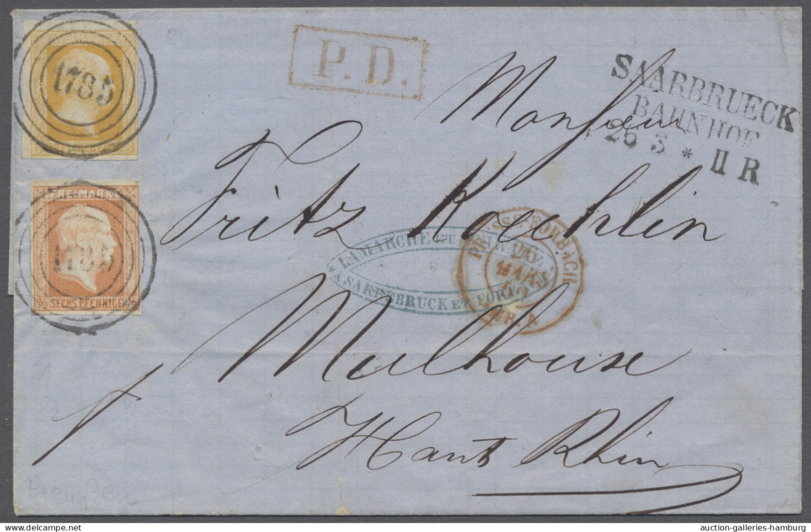 Preußen - Bahnpost: 1859, Friedrich Wilhelm IV., 1/2 Sgr. Rotorange, Erste Ausga - Other & Unclassified