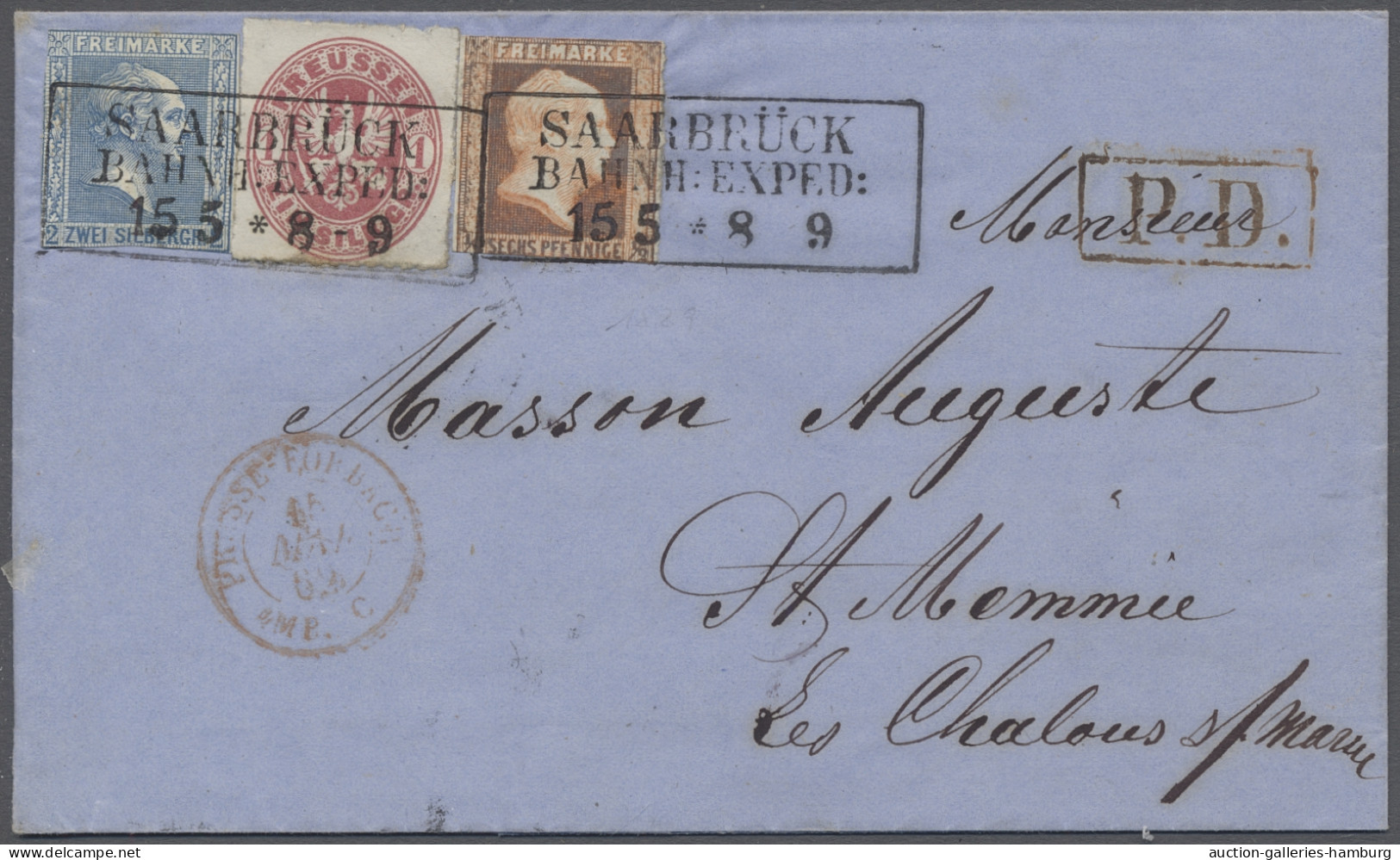 Preußen - Bahnpost: 1862, Dreifarbenfrankatur Aus Friedrich Wilhelm IV., 1/2 Sgr - Other & Unclassified