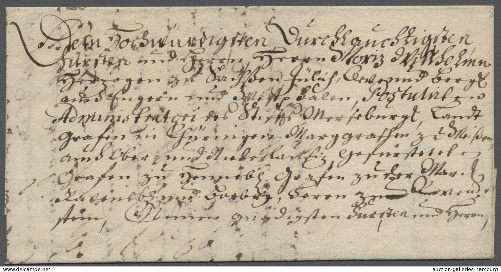 Sachsen - Vorphilatelie: 1727, Faltbrief Mit Inhalt An Herzog Moritz Wilhelm Von - Precursores