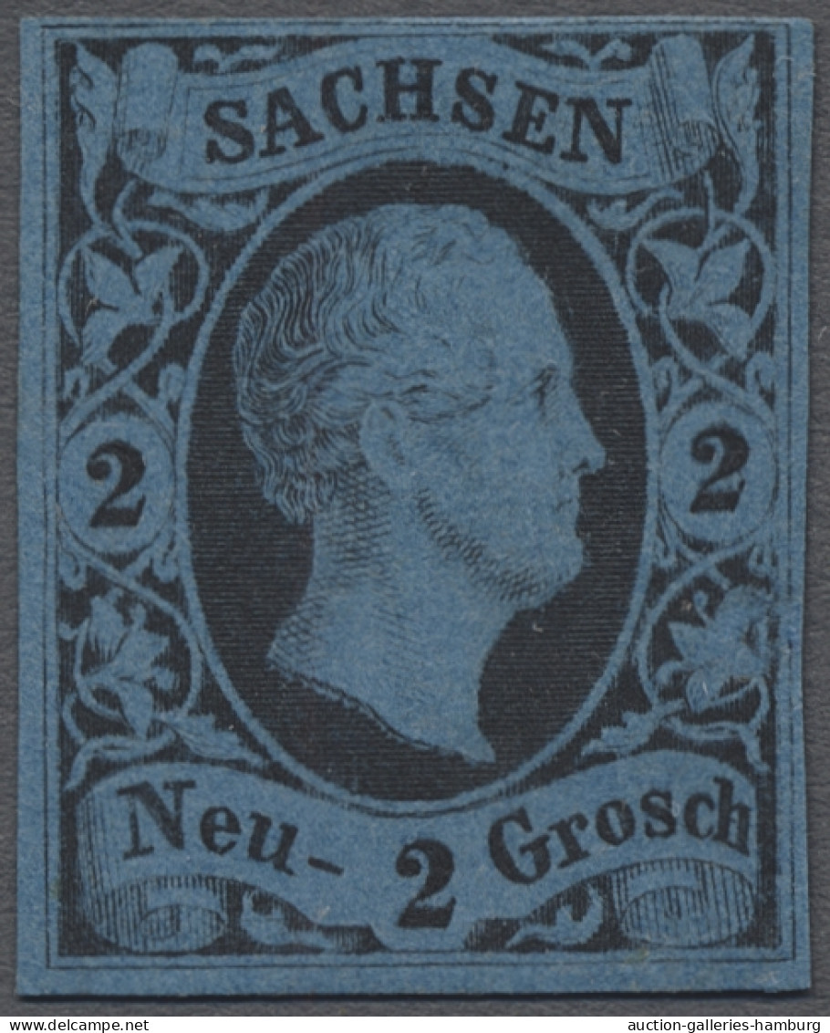 Sachsen - Marken Und Briefe: 1852, Friedrich August II., 2 Ngr. Schwarz Mit Geän - Saxony