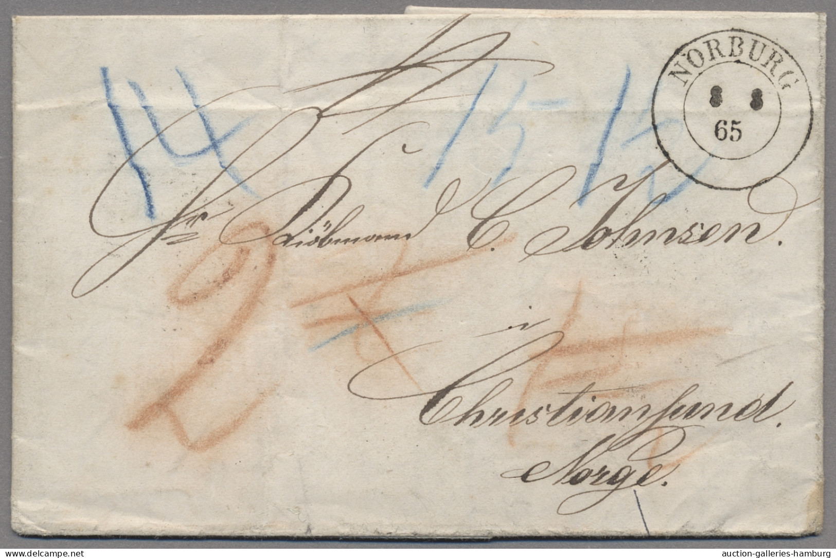 Schleswig-Holstein - Vorphilatelie: NORBURG; 1865, Zweikreisstempel "NORBURG 8 8 - Prephilately