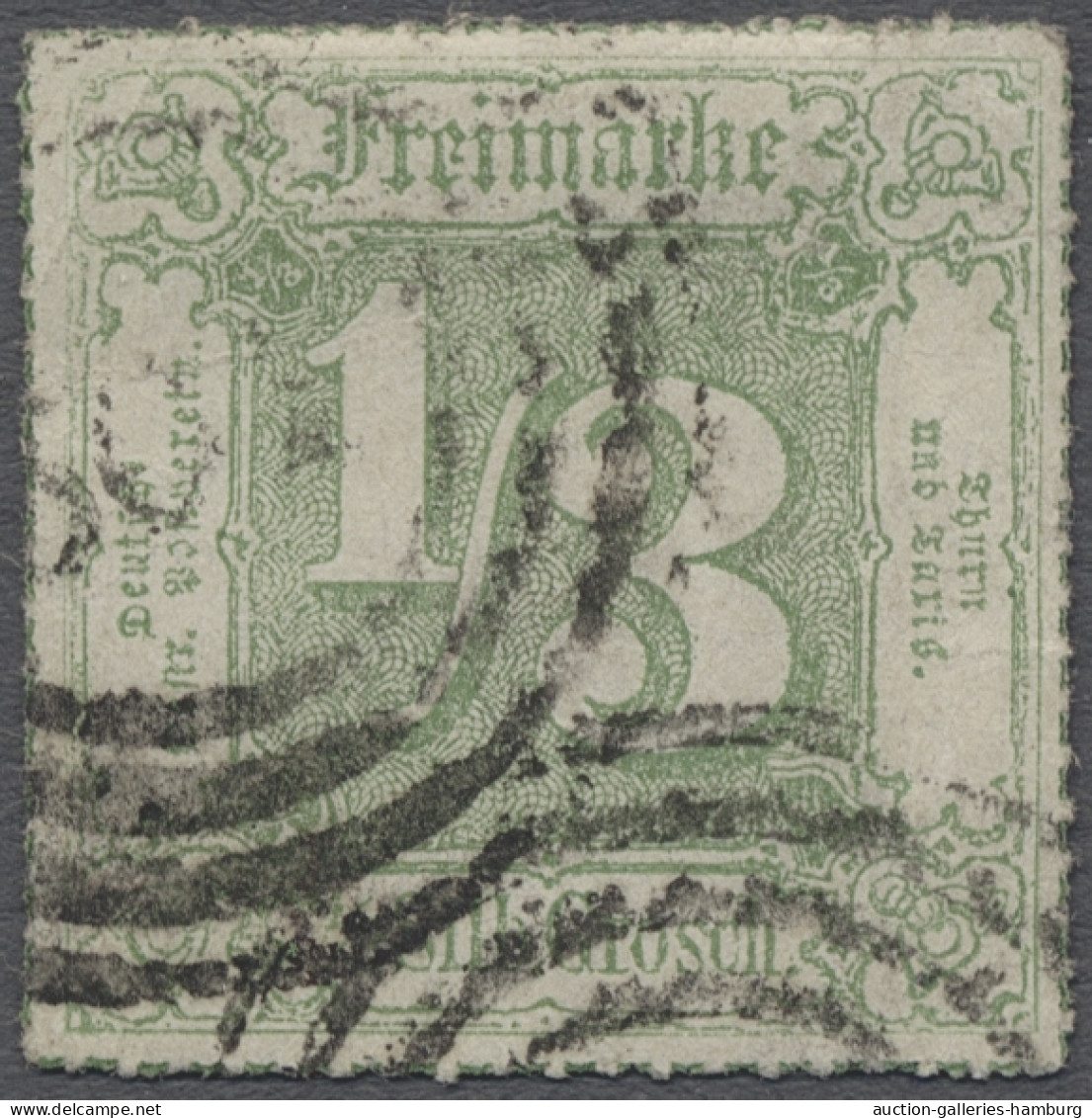 Thurn & Taxis - Marken Und Briefe: 1866, Freimarke 1/3 Sgr. Dunkelgelblichgrün M - Otros & Sin Clasificación