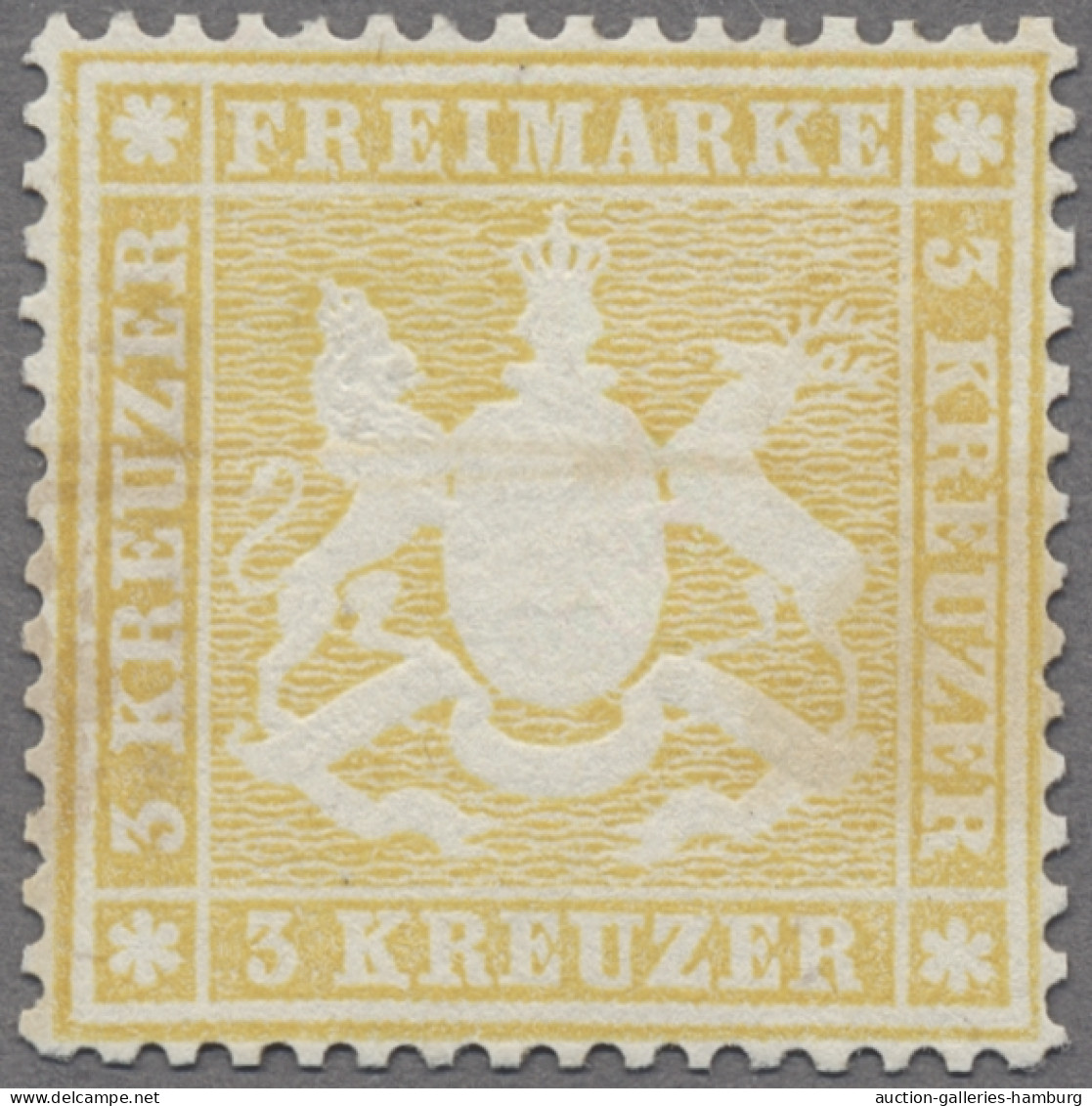 Württemberg - Marken Und Briefe: 1860, Freimarke 3 Kreuzer Auf Dickem Papier, Au - Other & Unclassified