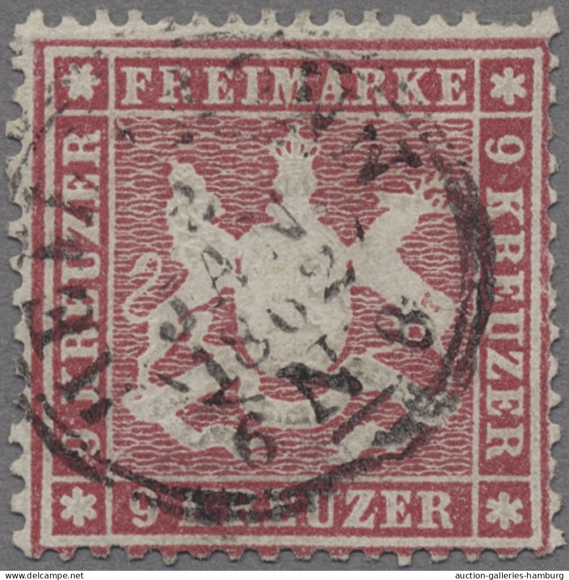 Württemberg - Marken Und Briefe: 1861, Freimarke 9 Kreuzer Karmin Auf Dünnem Pap - Sonstige & Ohne Zuordnung