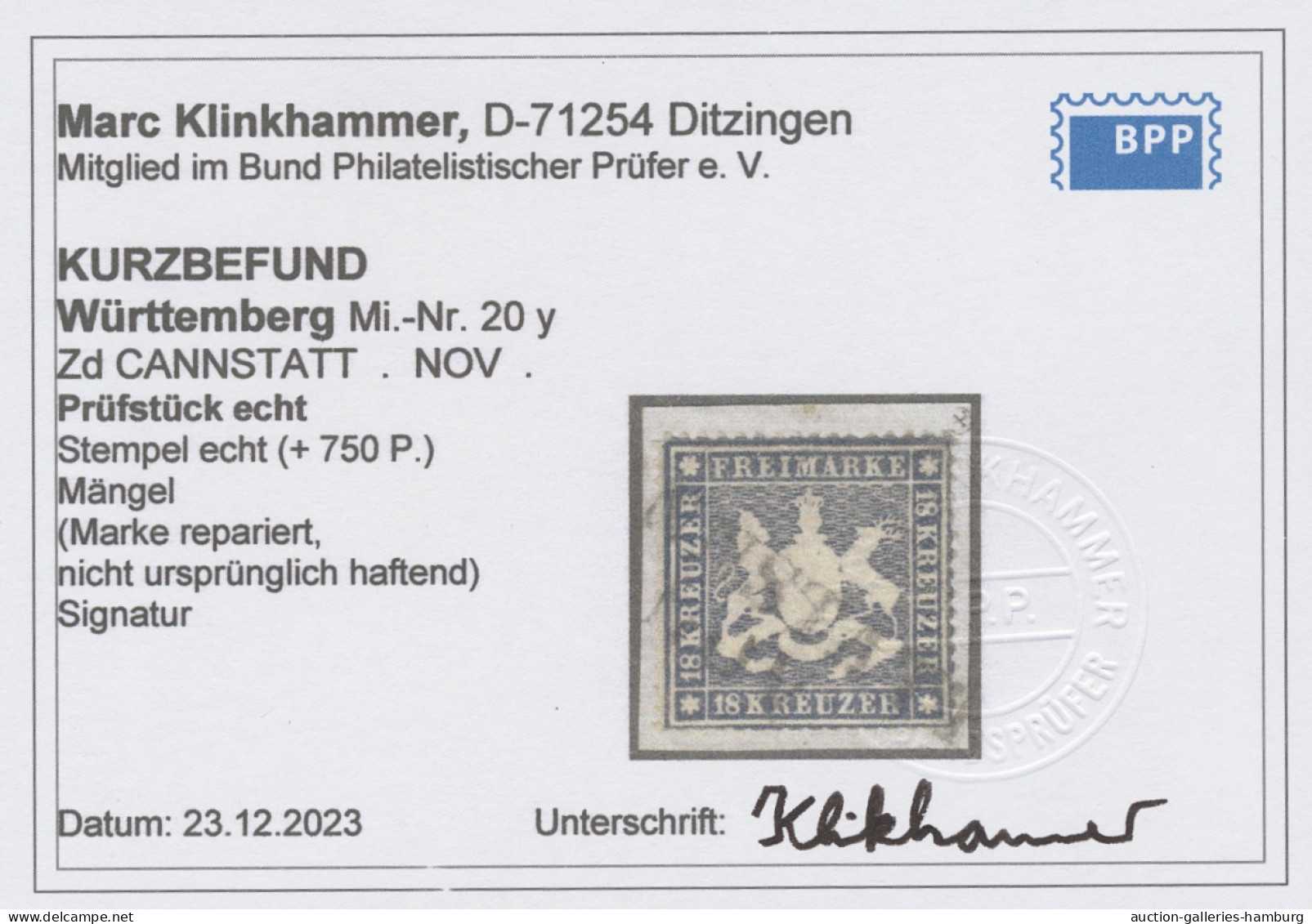 Württemberg - Marken Und Briefe: 1862, 18 Kreuzer Dunkelblau Auf Briefstück, Ent - Other & Unclassified