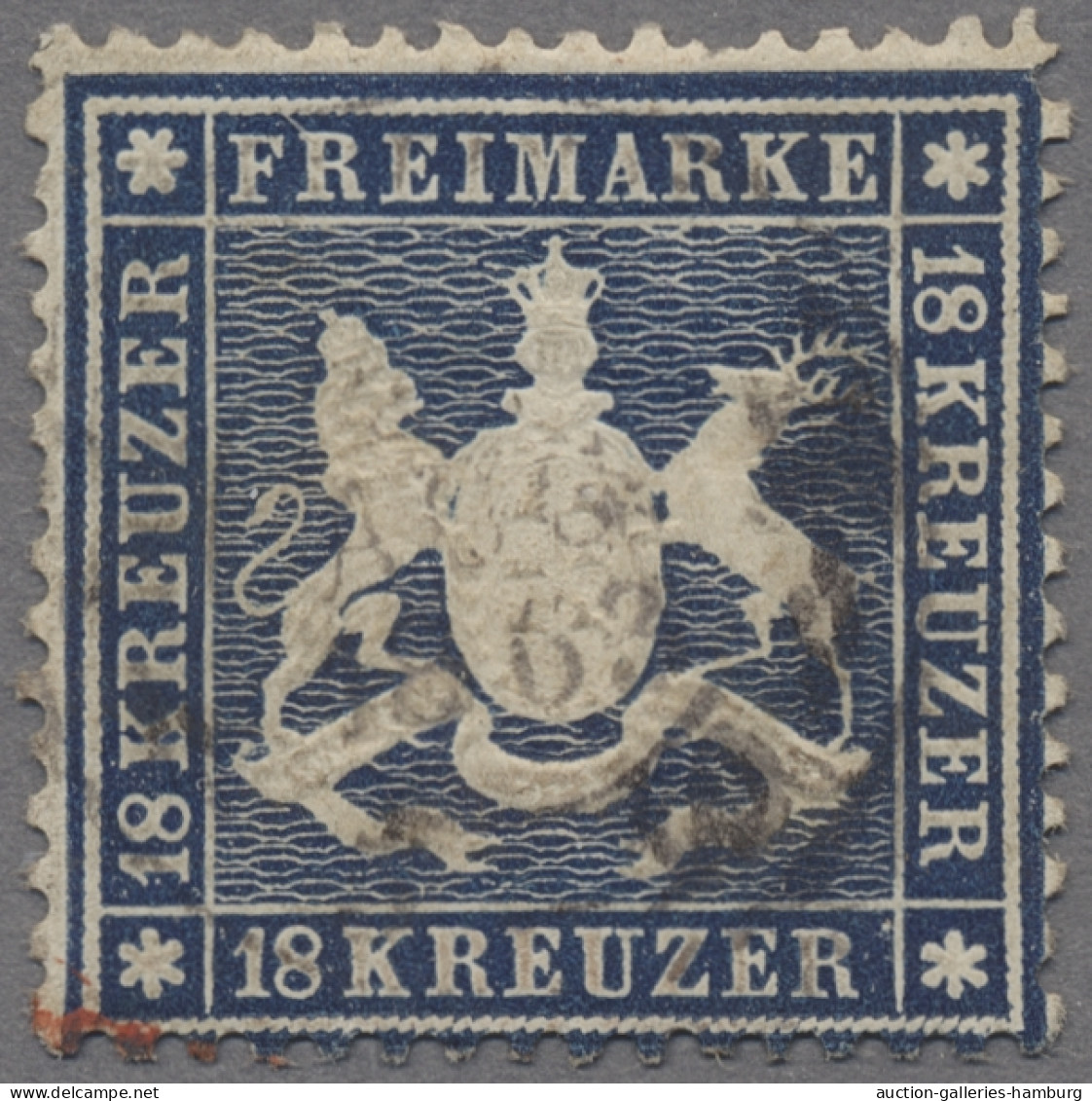 Württemberg - Marken Und Briefe: 1861, Freimarke 18 Kreuzer Blau Auf Dünnem Papi - Other & Unclassified