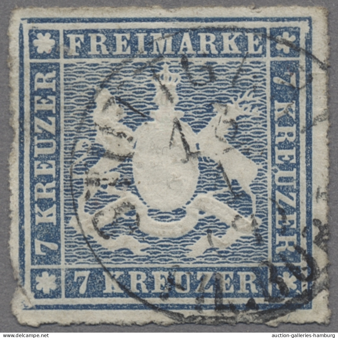 Württemberg - Marken Und Briefe: 1868, Freimarke 7 Kreuzer Blau Durchstochen, Mi - Otros & Sin Clasificación