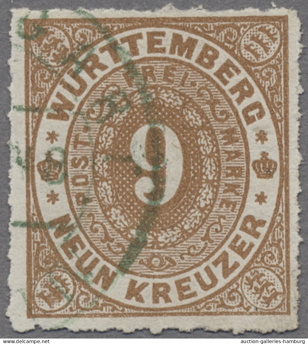 Württemberg - Marken Und Briefe: 1873, Ziffer Im Kreis, Durchstochen, 9 Kr. In D - Otros & Sin Clasificación