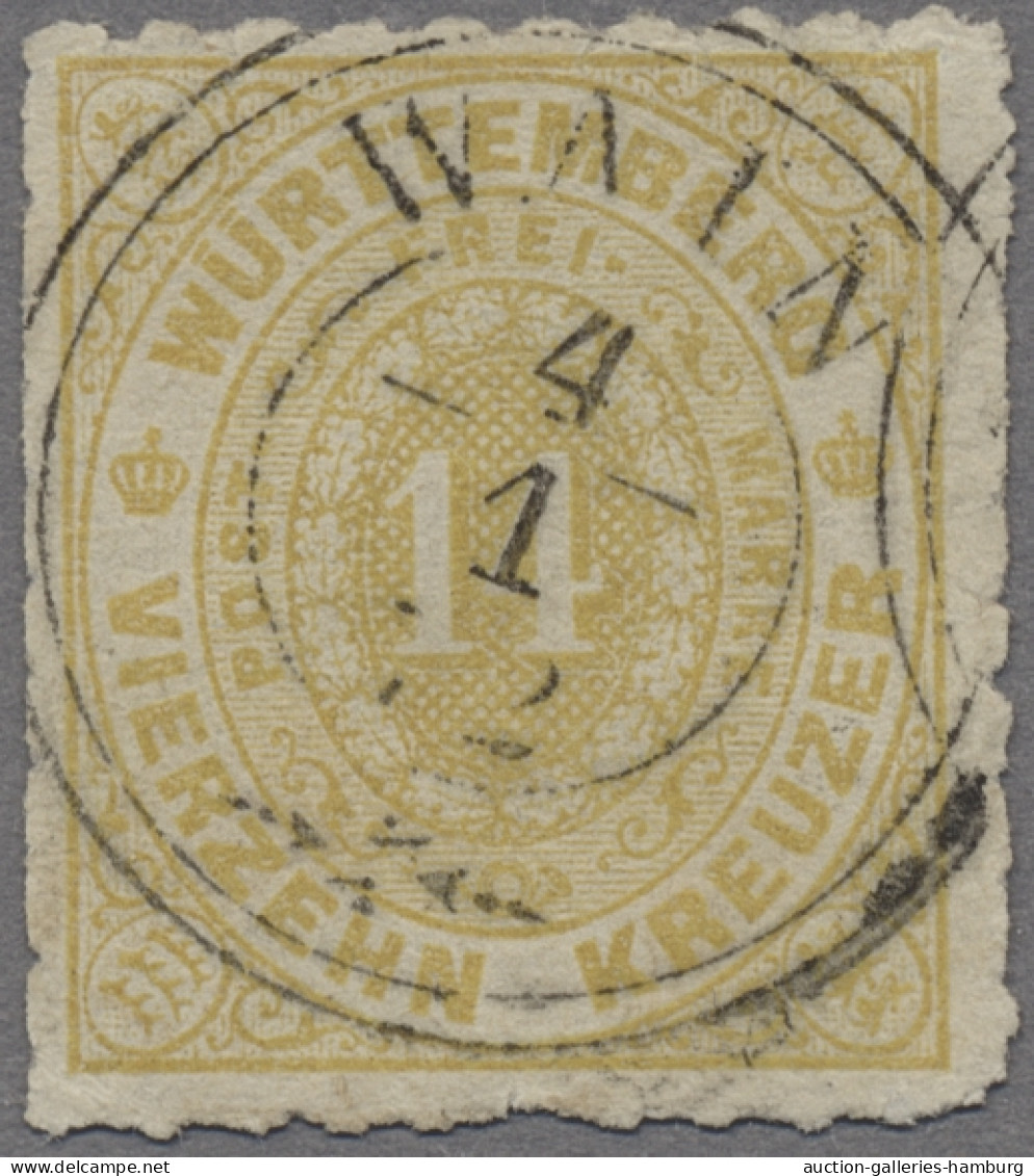Württemberg - Marken Und Briefe: 1872, Ziffern Im Oval, Durchstochen, 14 Kr. In - Otros & Sin Clasificación