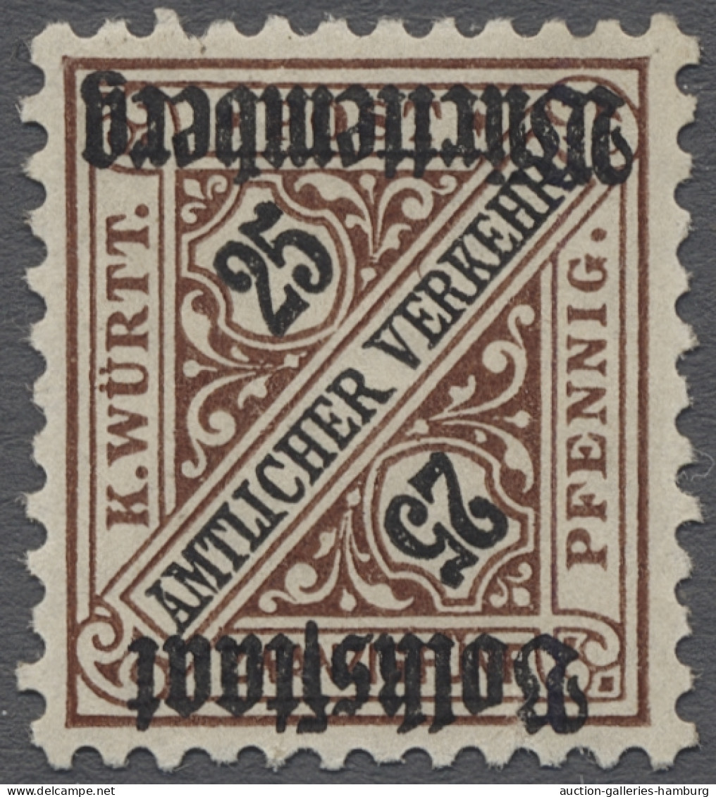 Württemberg - Marken Und Briefe: 1919, "Amtlicher Verkehr"-Dienstmarke 25 Pfg. L - Autres & Non Classés