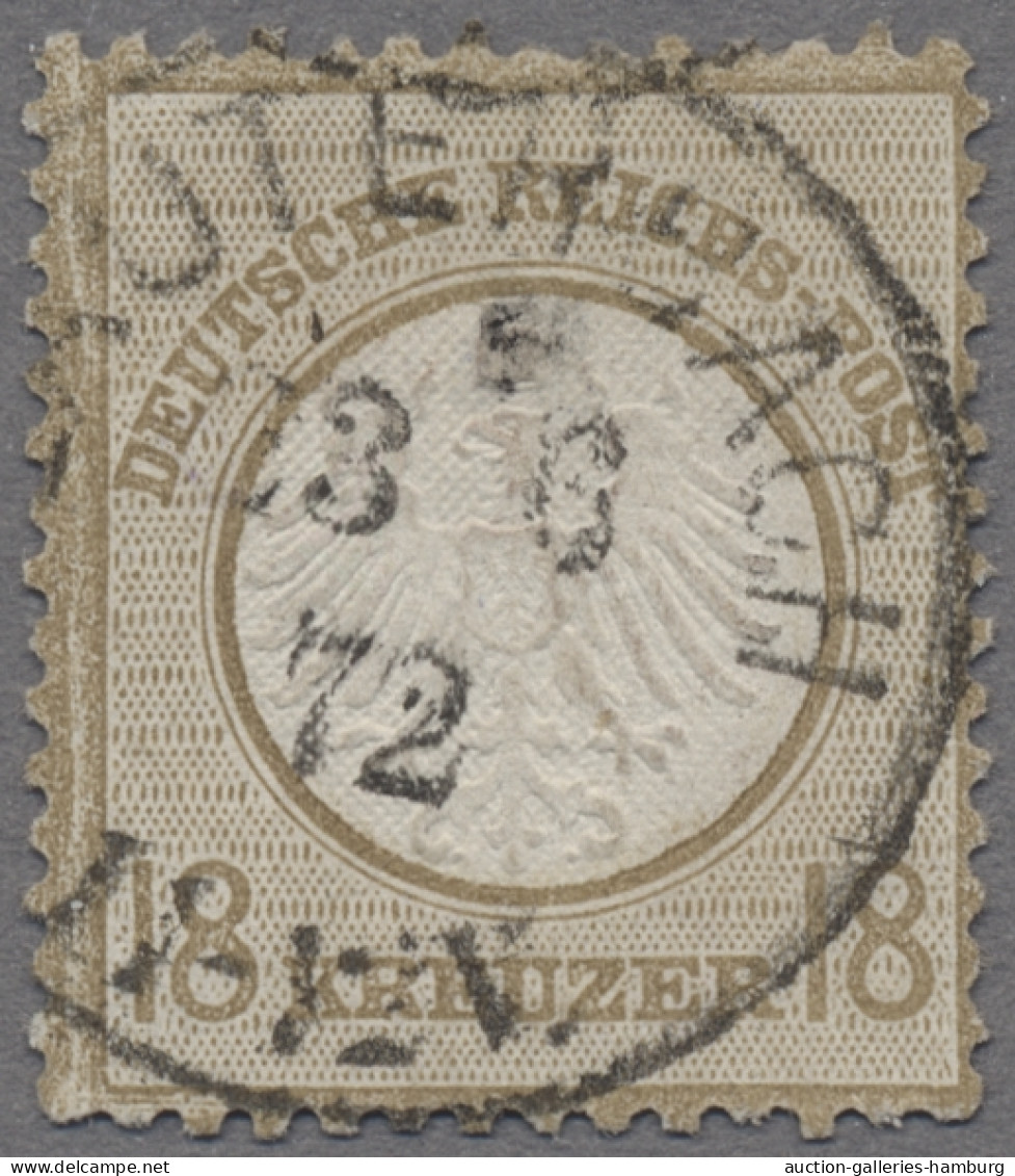 Deutsches Reich - Brustschild: 1872, Kleiner Brustschild, 18 Kr. Mittelockerbrau - Used Stamps