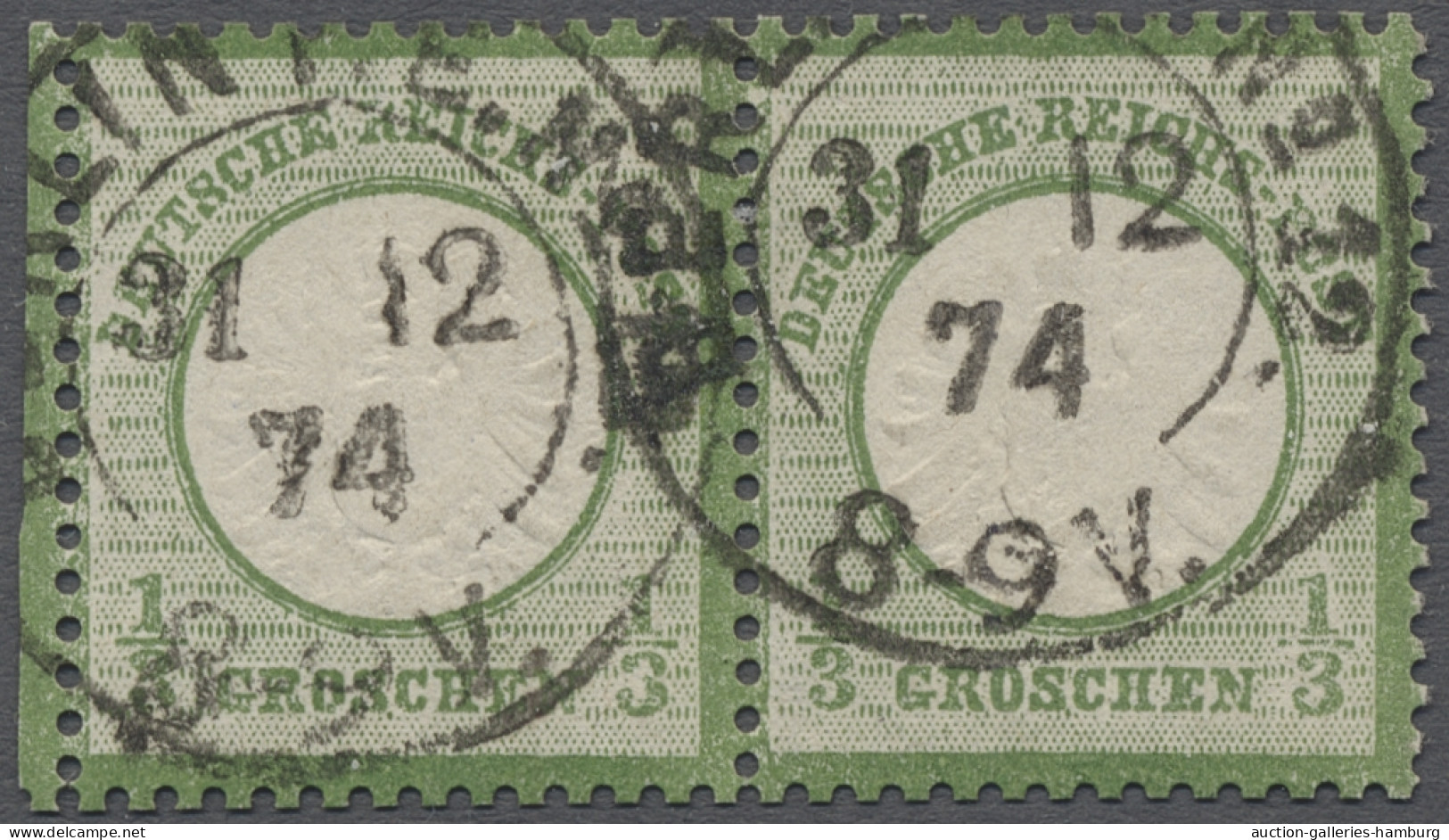 Deutsches Reich - Brustschild: 1872, Großer Brustschild 1/3 Groschen Gelblichgrü - Used Stamps