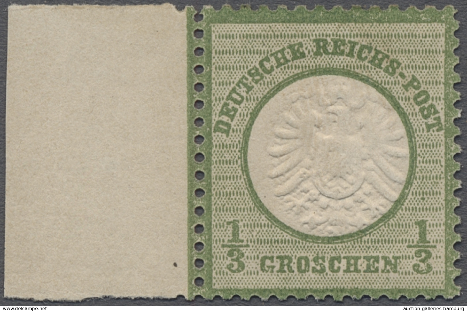 Deutsches Reich - Brustschild: 1872, Großer Brustschild, 1/3 Gr. Dunkelgrünlicho - Unused Stamps