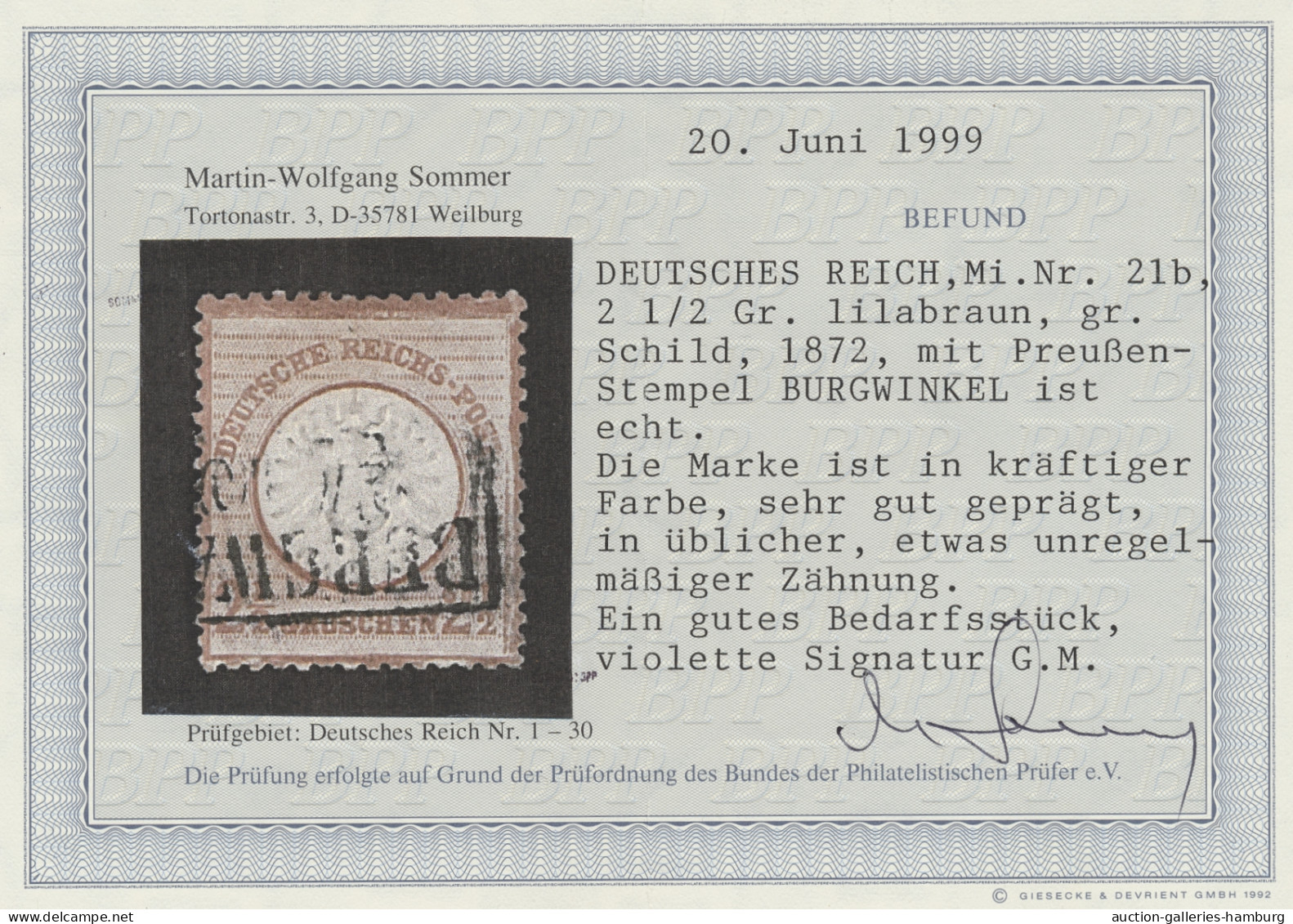 Deutsches Reich - Brustschild: 1872, Großer Brustschild 2 1/2 Groschen In Der Gu - Used Stamps