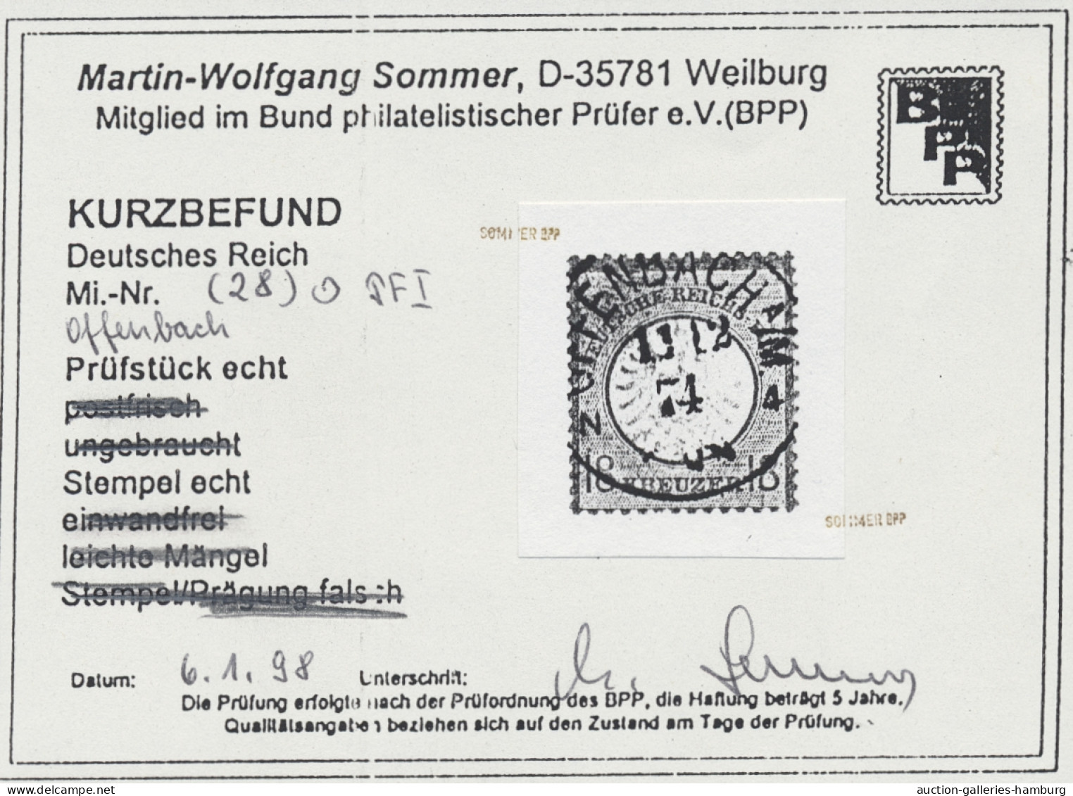 Deutsches Reich - Brustschild: 1872, Großer Brustschild 18 Kreuzer Ockerbraun Mi - Oblitérés