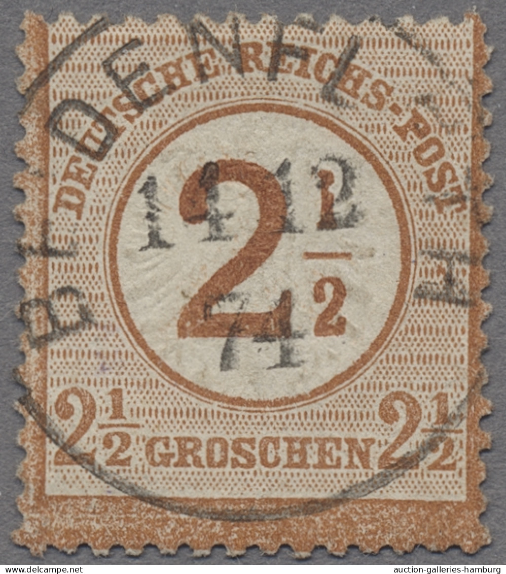 Deutsches Reich - Brustschild: 1874, 2 1/2 Auf 2 1/2 Kr. Rötlichbraun, Laut Foto - Gebraucht