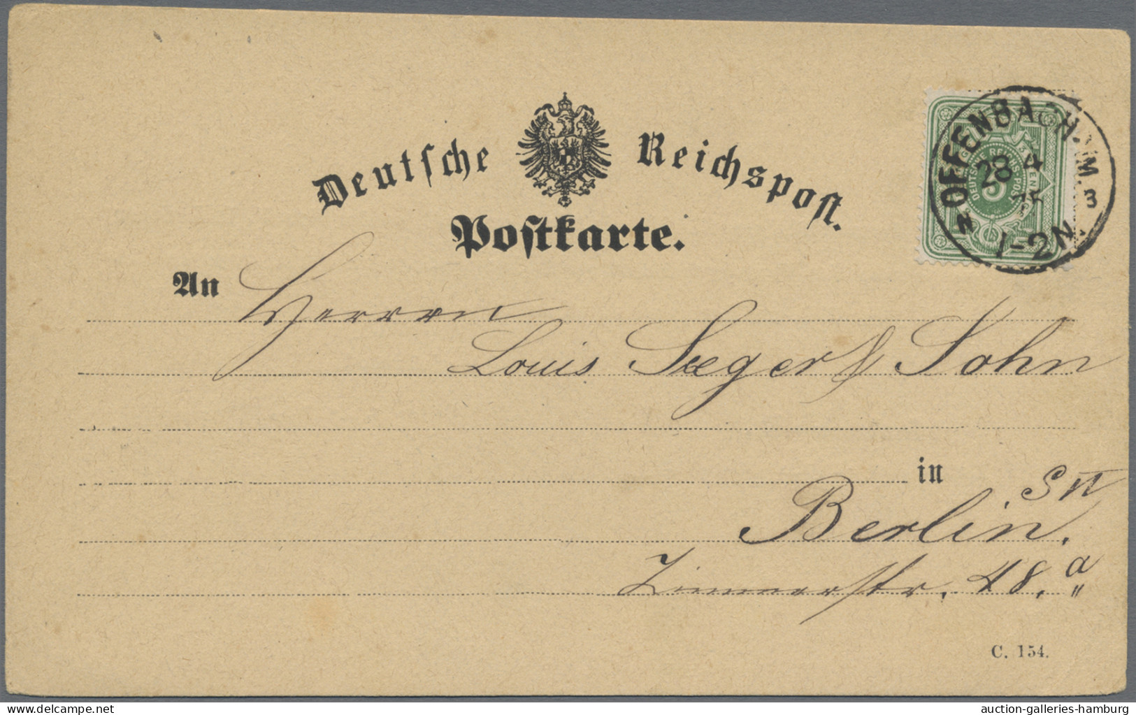 Deutsches Reich - Pfennige: 1875/1879, Drei Vertreter-Ankündigungskarten Je Fran - Lettres & Documents