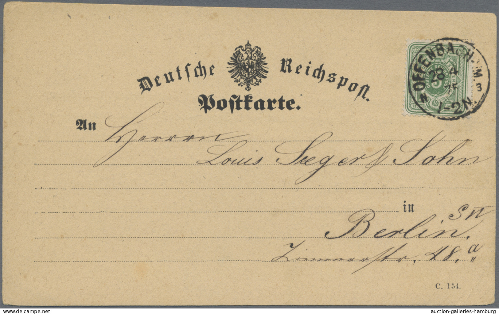 Deutsches Reich - Pfennige: 1875/1879, Drei Vertreter-Ankündigungskarten Je Fran - Cartas & Documentos