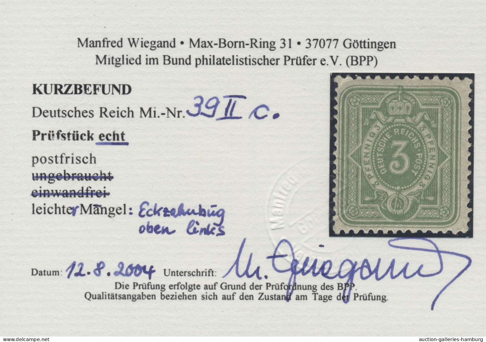 Deutsches Reich - Pfennig: 1887ff., Spätauflage, 3 Pfg. Mittelgelblichgrün, Post - Unused Stamps