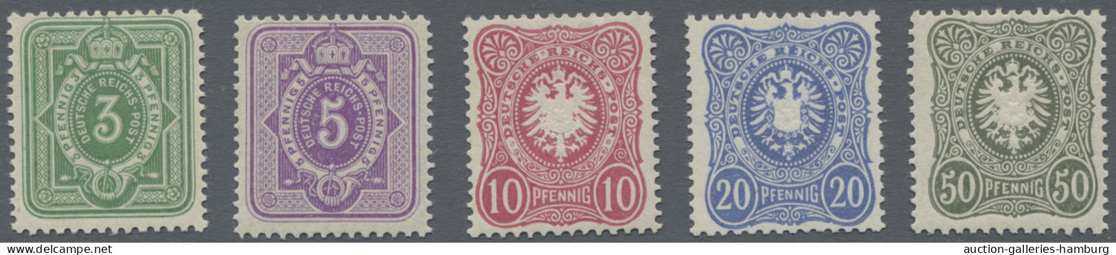 Deutsches Reich - Pfennig: 1886ff., Spätauflage, Der Komplette Satz 3 Pf. - 50 P - Nuevos