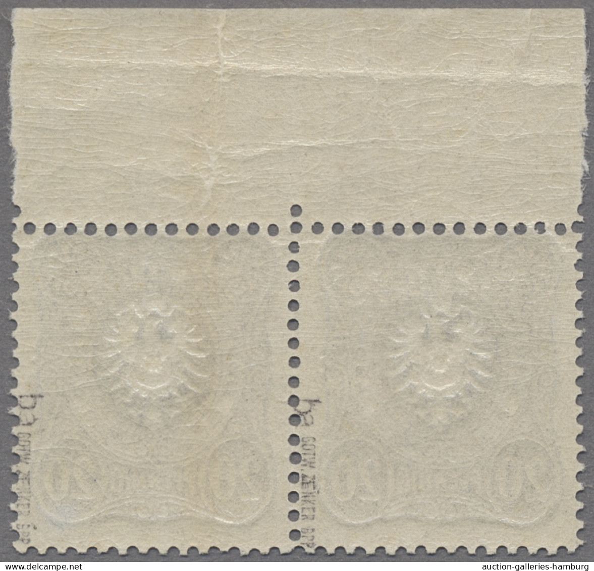 Deutsches Reich - Pfennig: 1885ff., 20 Pfg. Lebhaftkobalt, Waagerechtes Paar Vom - Unused Stamps